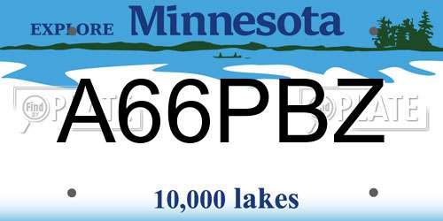 A66PBZ Minnesota License Plate