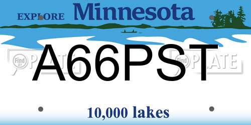 A66PST Minnesota License Plate