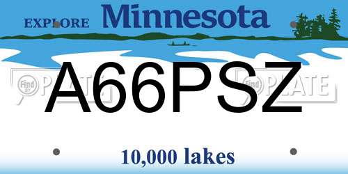 A66PSZ Minnesota License Plate