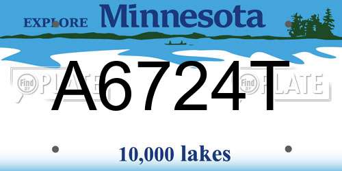 A6724T Minnesota License Plate