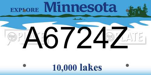 A6724Z Minnesota License Plate