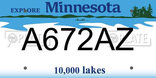 A672AZ Minnesota License Plate