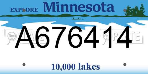 A676414 Minnesota License Plate