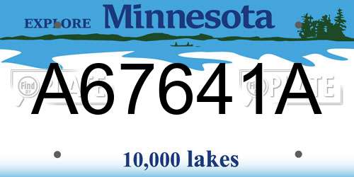 A67641A Minnesota License Plate