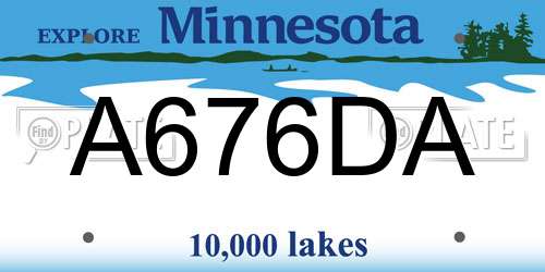 A676DA Minnesota License Plate