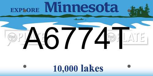 A6774T Minnesota License Plate