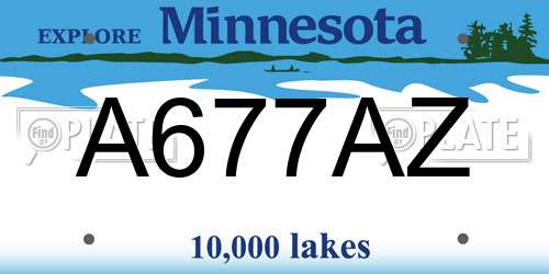 A677AZ Minnesota License Plate