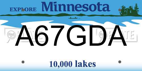 A67GDA Minnesota License Plate