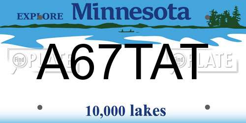 A67TAT Minnesota License Plate