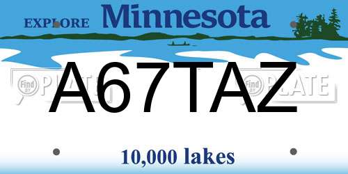 A67TAZ Minnesota License Plate
