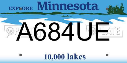 A684UE Minnesota License Plate