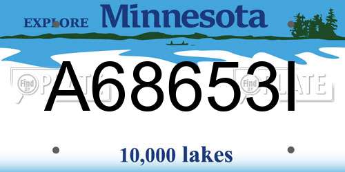 A68653I Minnesota License Plate