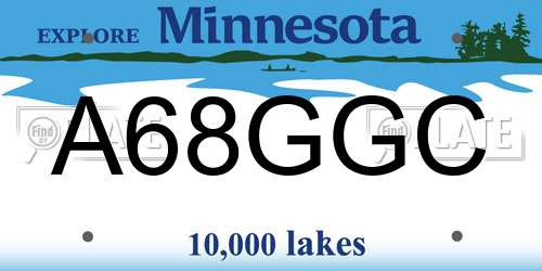 A68GGC Minnesota License Plate