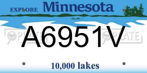 A6951V Minnesota License Plate