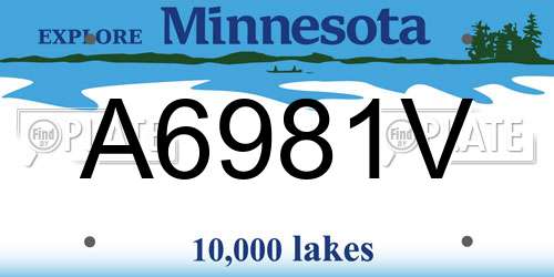 A6981V Minnesota License Plate