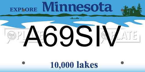 A69SIV Minnesota License Plate