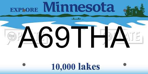 A69THA Minnesota License Plate
