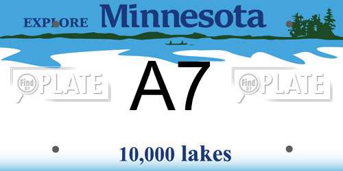 A7 Minnesota License Plate