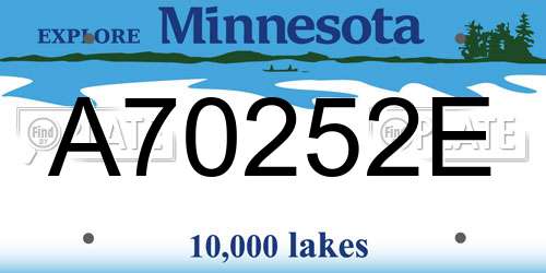 A70252E Minnesota License Plate