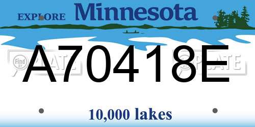 A70418E Minnesota License Plate