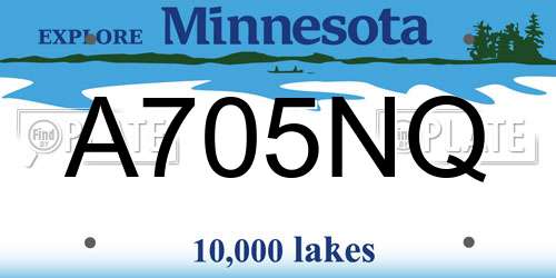 A705NQ Minnesota License Plate