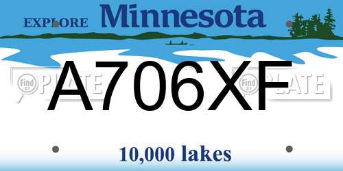 A706XF Minnesota License Plate
