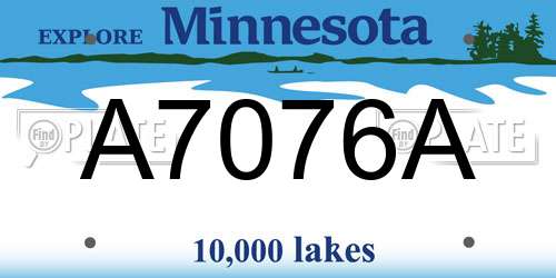 A7076A Minnesota License Plate