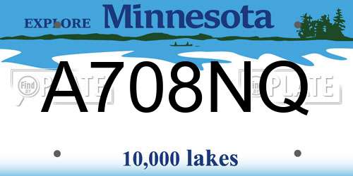 A708NQ Minnesota License Plate