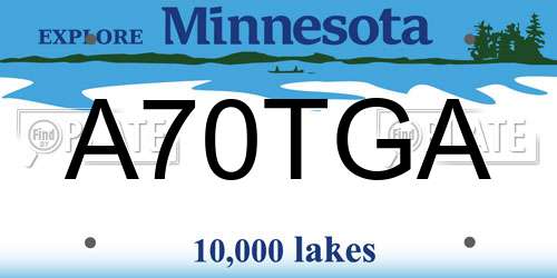 A70TGA Minnesota License Plate
