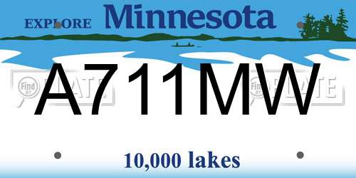 A711MW Minnesota License Plate