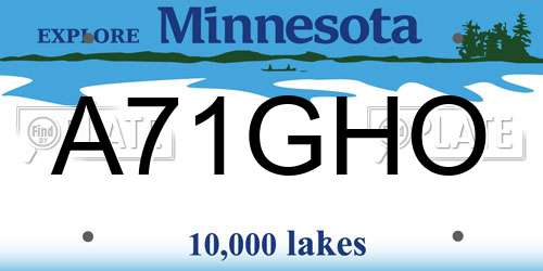 A71GHO Minnesota License Plate
