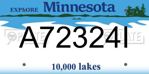 A72324I Minnesota License Plate