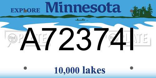 A72374I Minnesota License Plate