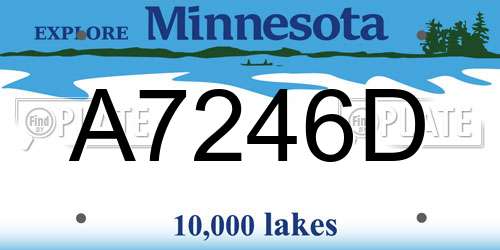 A7246D Minnesota License Plate