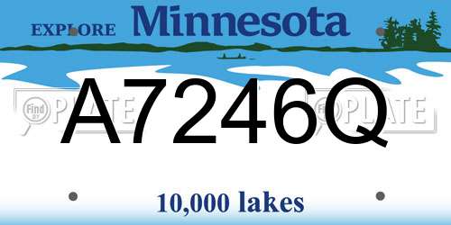 A7246Q Minnesota License Plate