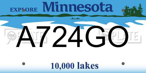 A724GO Minnesota License Plate