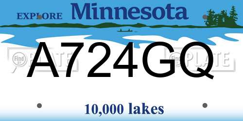 A724GQ Minnesota License Plate