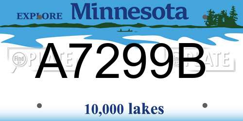 A7299B Minnesota License Plate