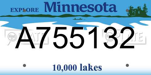 A755132 Minnesota License Plate