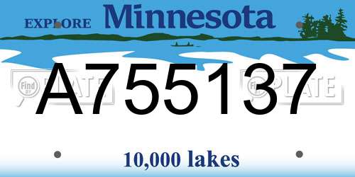 A755137 Minnesota License Plate