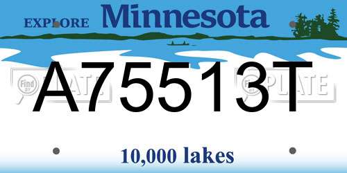 A75513T Minnesota License Plate