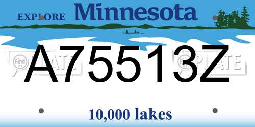 A75513Z Minnesota License Plate
