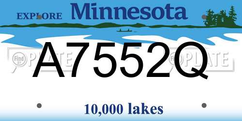 A7552Q Minnesota License Plate