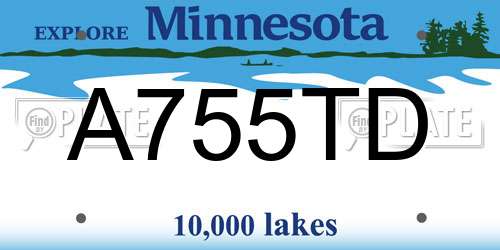 A755TD Minnesota License Plate