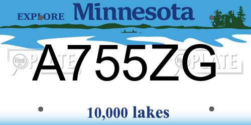 A755ZG Minnesota License Plate