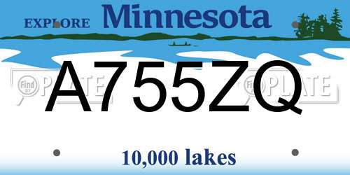 A755ZQ Minnesota License Plate