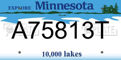A75813T Minnesota License Plate