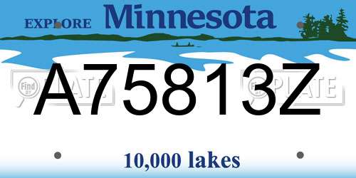 A75813Z Minnesota License Plate