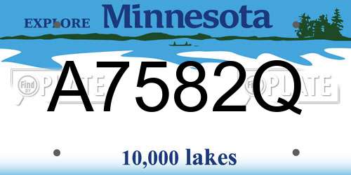 A7582Q Minnesota License Plate