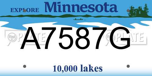 A7587G Minnesota License Plate